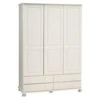 malmo stained white 3 door 4 drawer wardrobe h1853mm w1296mm