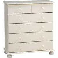 malmo white 2 over 4 drawer chest h901mm w823mm