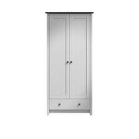 Manor Grey & Dark Oak Effect 2 Door 1 Drawer Wardrobe (H)1930mm (W)900mm