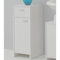 Madrid2 Bathroom Floor Cabinet In White With 1 Door And 1 Drawer