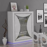 Marquis Glass Display Cabinet In White High Gloss With LED
