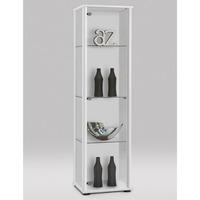 Marine Modern Glass Display Cabinet In White With Glass Shelves