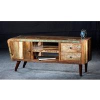 marley tv cabinet in reclaimed wood with metal legs