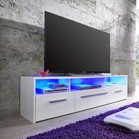 Martin LCD TV Stand In White High Gloss Fronts With LED Lighting