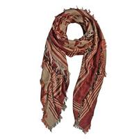 Maya-Scarfs - Woven Oversize Graphic Scarf - Red