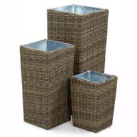 maze rattan winchester set of 3 tall planters