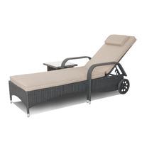 Maze Rattan Florida Sunbed with Side Table Brown