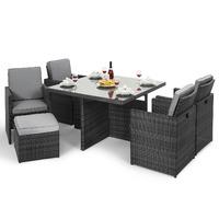 Maze Rattan Cube 5 Piece Set with Footstools Grey