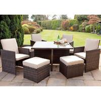 Maze Rattan Cube 5 Piece Set with Footstools Natural