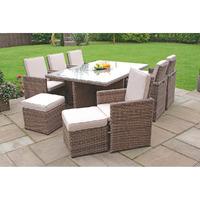 Maze Rattan Winchester 7 Piece Cube Set with Footstools