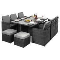 Maze Rattan Cube 7 Piece Set with Footstools Grey