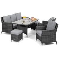 Maze Rattan Venice Sofa Dining Set with Ice Bucket Table in Grey