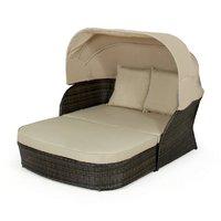 Maze Rattan Sydney Daybed with Hood Brown