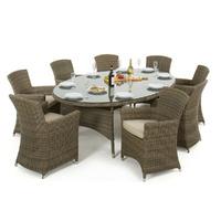 Maze Rattan Winchester Oval Set with 8 Carver Chairs