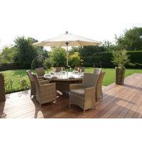 maze rattan milan 8 seat round dining set beige