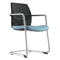 maria fabric cantilever chair light blue