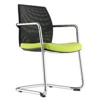 maria fabric cantilever chair light green