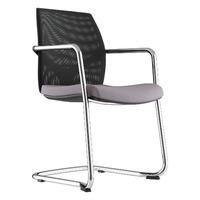 maria fabric cantilever chair grey