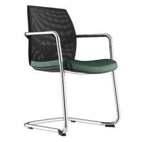 Maria Faux Leather Cantilever Chair Dark Green