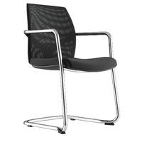 maria fabric cantilever chair black