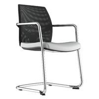 Maria Faux Leather Cantilever Chair Grey