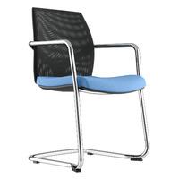 maria fabric cantilever chair dark blue