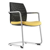 maria fabric cantilever chair yellow