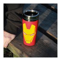 marvel iron man stainless steel travel mug red