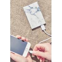 marble ultra slim portable phone charger white