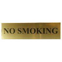 Matt Gold Effect No Smoking Notice 220x60mm