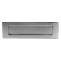 matt chrome front door letter plate 280x90mm