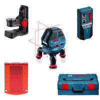 Machine Mart Xtra Bosch GLL 3-50 Professional Line Laser, Mini Tripod, LR2 Receiver, Wall Mount & L-BOXX