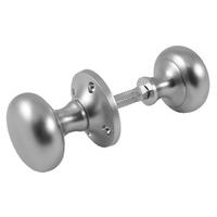 matt chrome rim door knob set