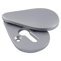 Matt Chrome Pear Drop Covered Keyhole Cover 44x25mm