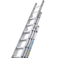 Machine Mart Xtra Zarges 3 Part Industrial Extension Ladder - 4.10 to 9.98m