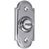 Matt Chrome Door Bell 76x33mm Ceramic Press