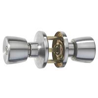 Matt Chrome Locking Door Knob Lock Set