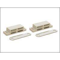 Magnetic Catch - White Plastic Pack of 2