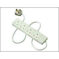 Masterplug 4 Gang Extension Lead 2 Metre 13 Amp White