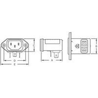 Mains filter + IEC socket 250 Vac 10 A 0.35 mH TE Connectivity 1-6609006-4 1 pc(s)