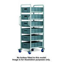 Machine Mart Xtra Topstore 6 Tier Euro Container Tray Trolley with 6 30 Litre Containers