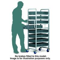 Machine Mart Xtra Topstore 8 Tier Euro Container Tray Trolley with 8 22 Litre Containers