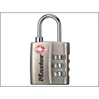 MasterLock TSA 3 Digit Combination Nickel 30mm Padlock