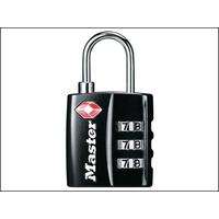 masterlock tsa 3 digit combination black 30mm padlock