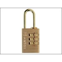 MasterLock Brass Finish 20mm 3 Digit Combination Padlock