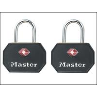 MasterLock Aluminium 30mm Padlocks Black ABS Cover x 2 -Keyed Alike