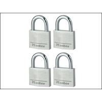 masterlock aluminium 40mm padlock 4 pin keyed alike x 4