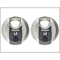 MasterLock Excell Stainless Steel Discus 70mm Padlock Keyed Alike x 2