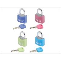 MasterLock Aluminium Coloured Vinyl Cover 20mm Padlock 3 Pin - Keyed Alike x 4