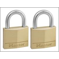 masterlock solid brass 40mm padlock 4 pin keyed alike x 2